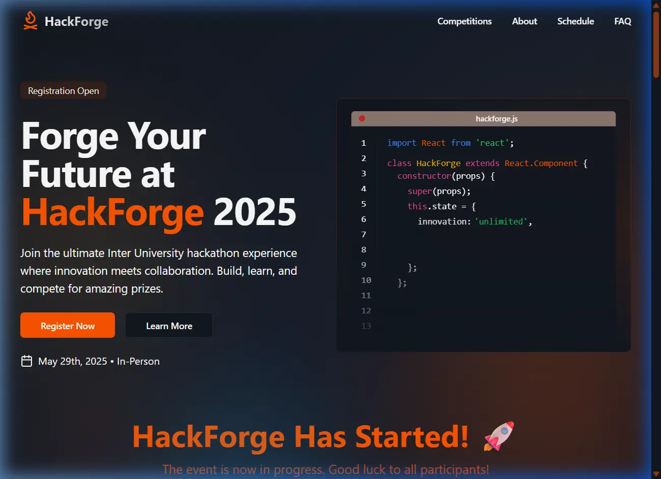 HackForge Official Hub preview